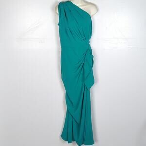 Rhea Costa One Shoulder Draped Cady Gown